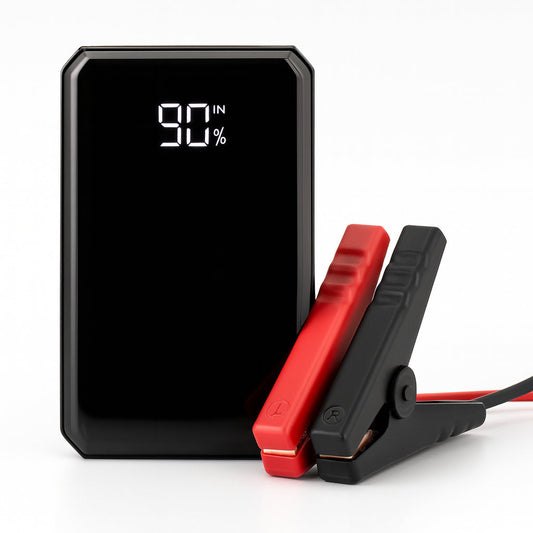 Arrancador de batería portátil Noctis 2000A USB-C con pinzas rojo y negro